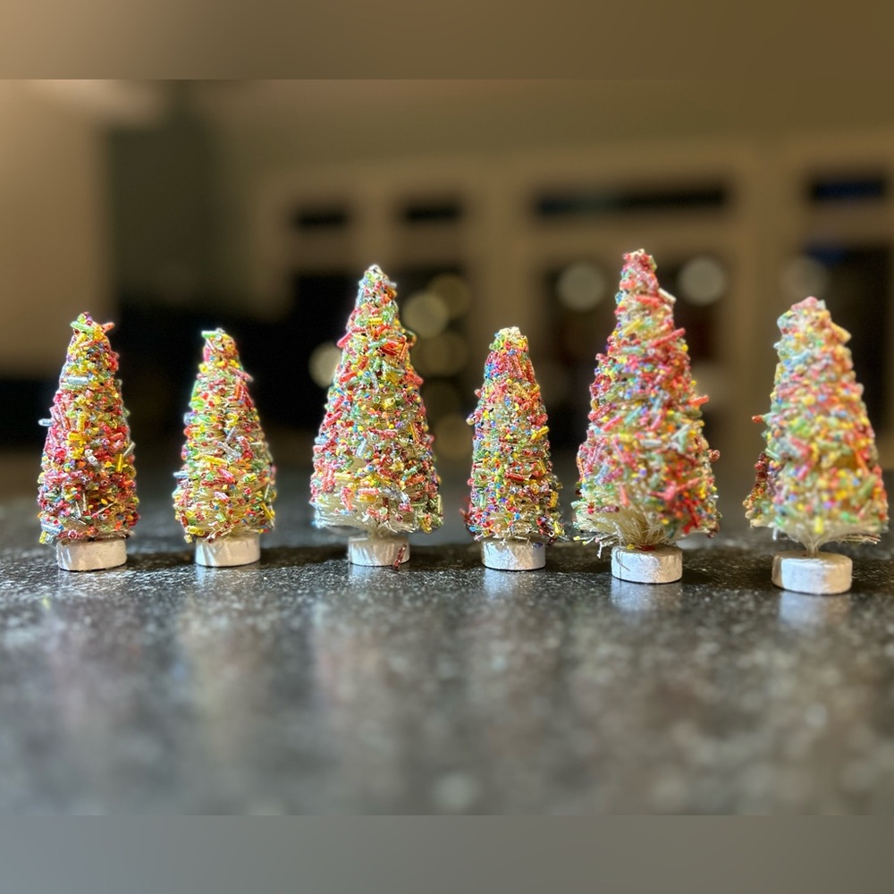 Bethany Lowe Sprinkles bottle brush mimi Christmas trees